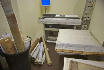 Wide format scanner with building plans